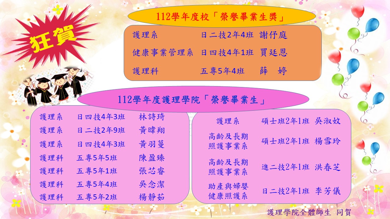 112榮譽畢業生